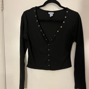 Rue21 Black Ribbed Knit Top